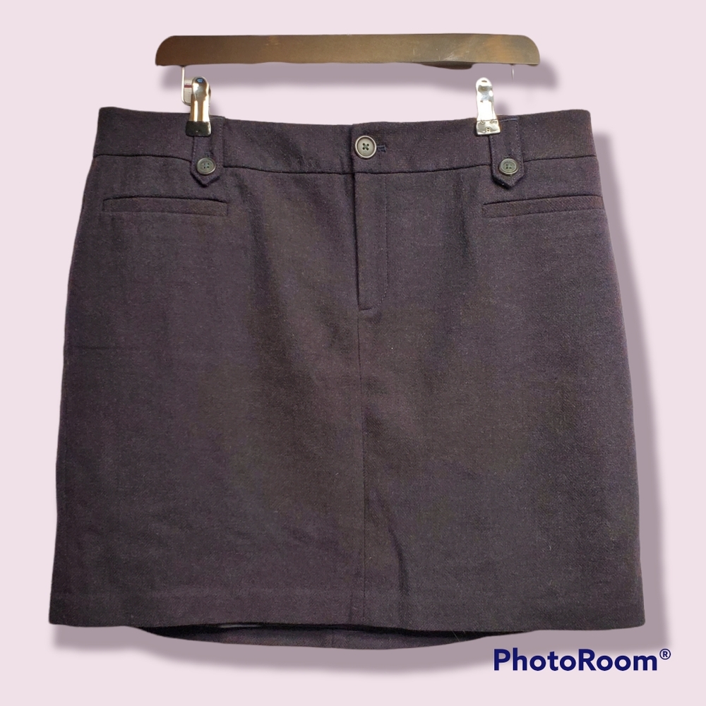 Eddie Bauer Classic Wool Blend Pencil Skirt w/ Pockets Purple Size 14P